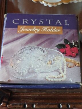 Darby Home Co Clear Crystal Jewelry Holder Dish with Floral Accent